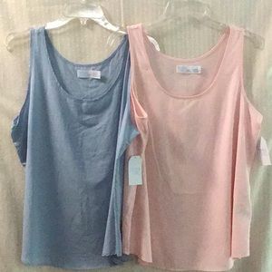 Ladies t tops 1 pink 1 blue. Bust 22, length 27